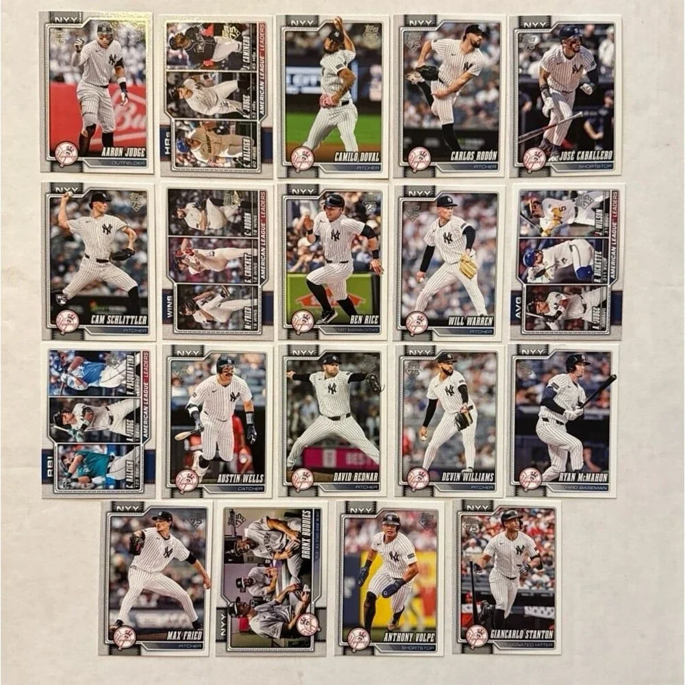 2026 Topps Series 1 New York Yankees Team Set with RC Judge Volpe Rice (a)